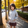 グレーのパーカーに合わせた秋コーデ　スカート編 10枚目
