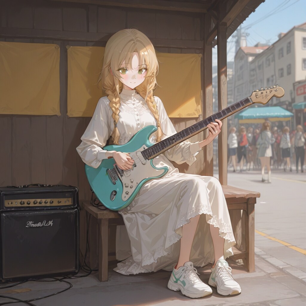 芸術の街でストリートライブ