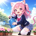 学級園で水やり 2枚目