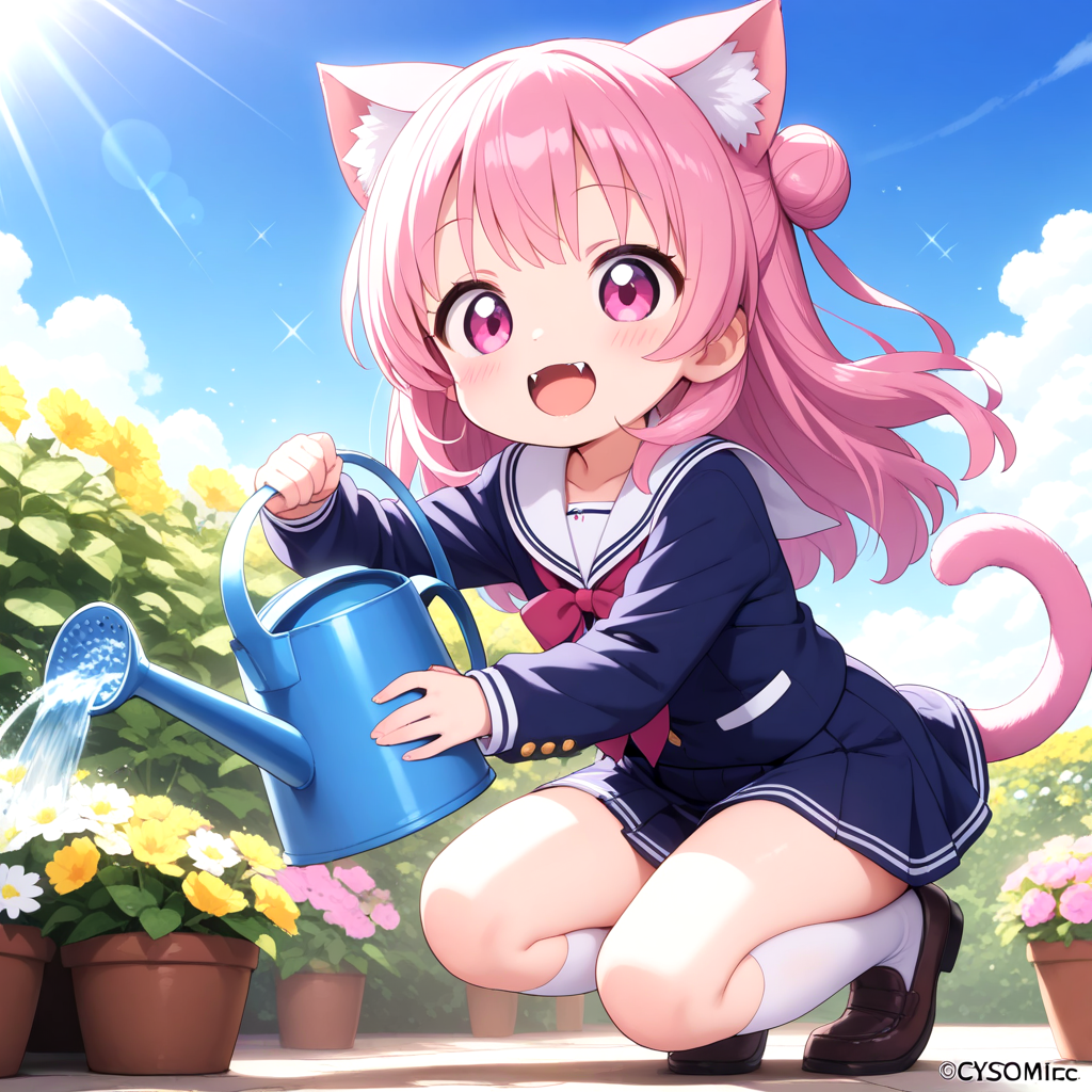 学級園で水やり