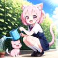学級園で水やり 3枚目