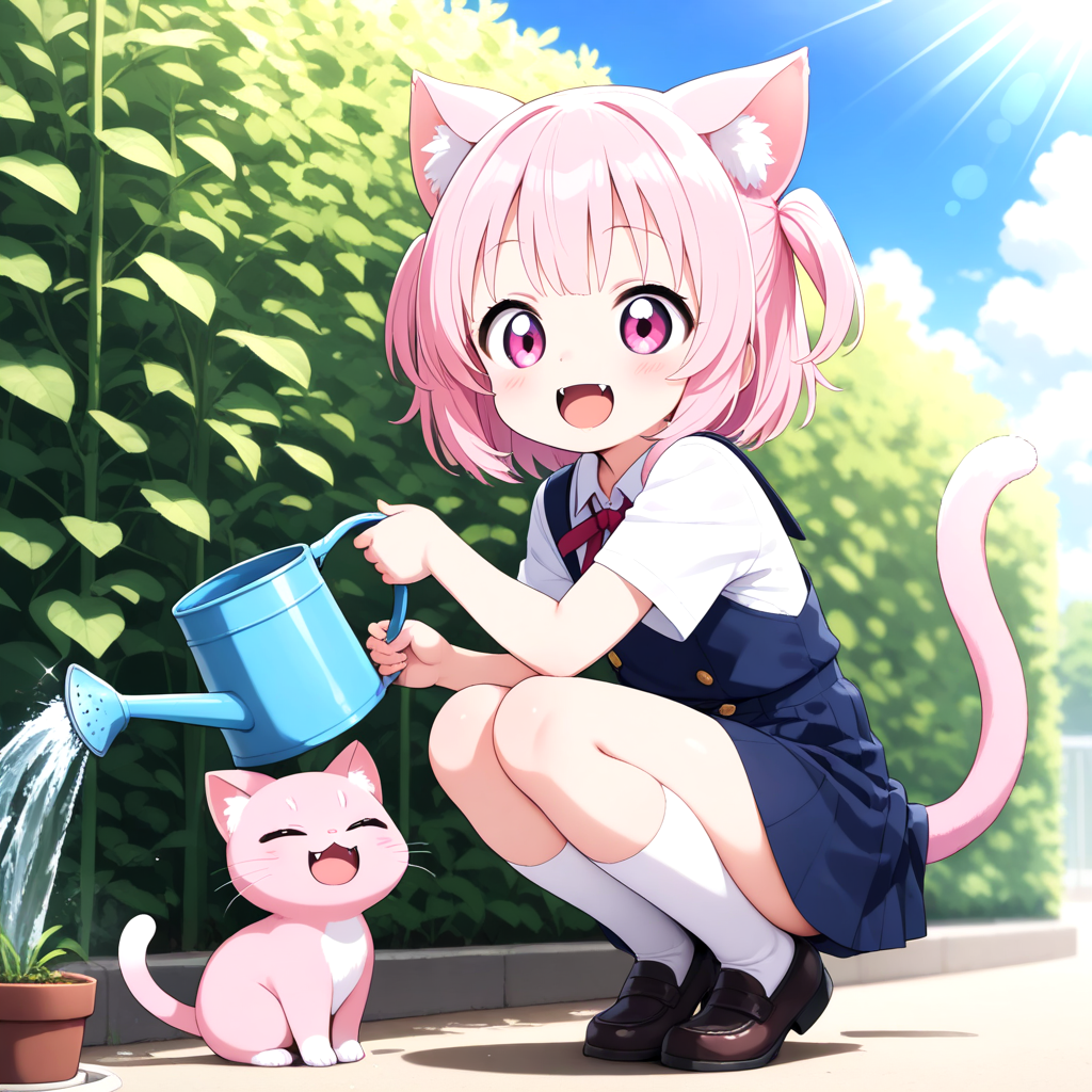 学級園で水やり