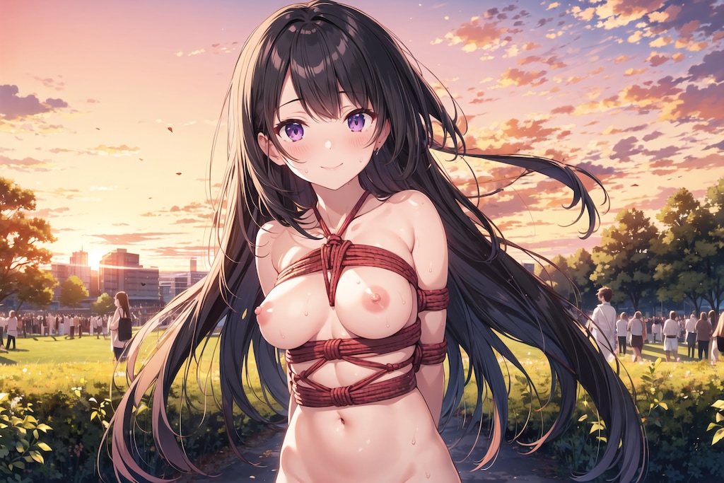 露出姫様緊縛散歩