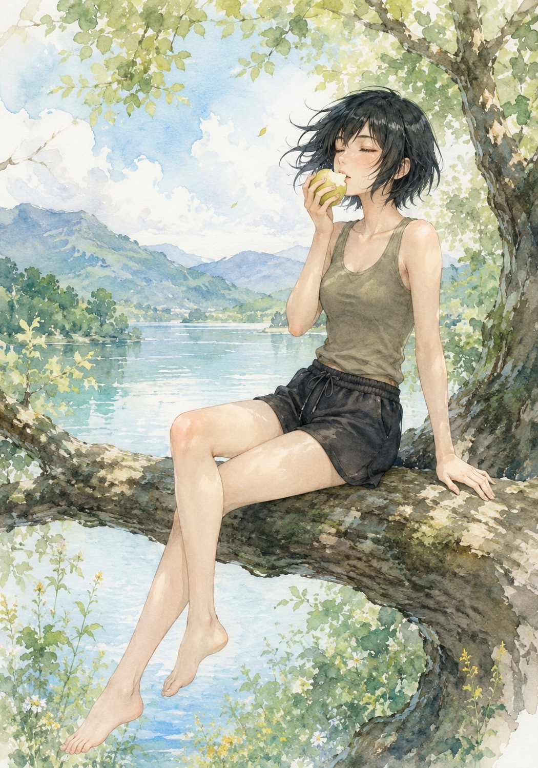 梨をかじるアースちゃん/梨の日