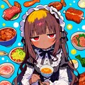 お試し生成、ゴスロリおにくちゃん🍖 2枚目