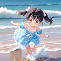 夏休みの絵日記（最終日）海で遊んだ一日 3枚目