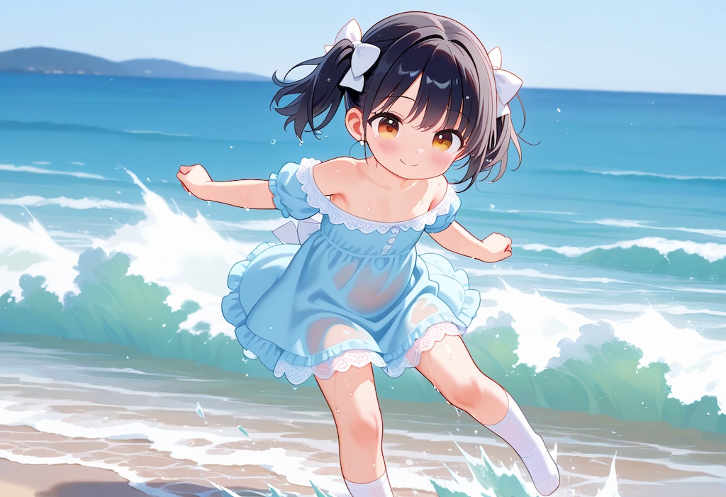 夏休みの絵日記（最終日）海で遊んだ一日