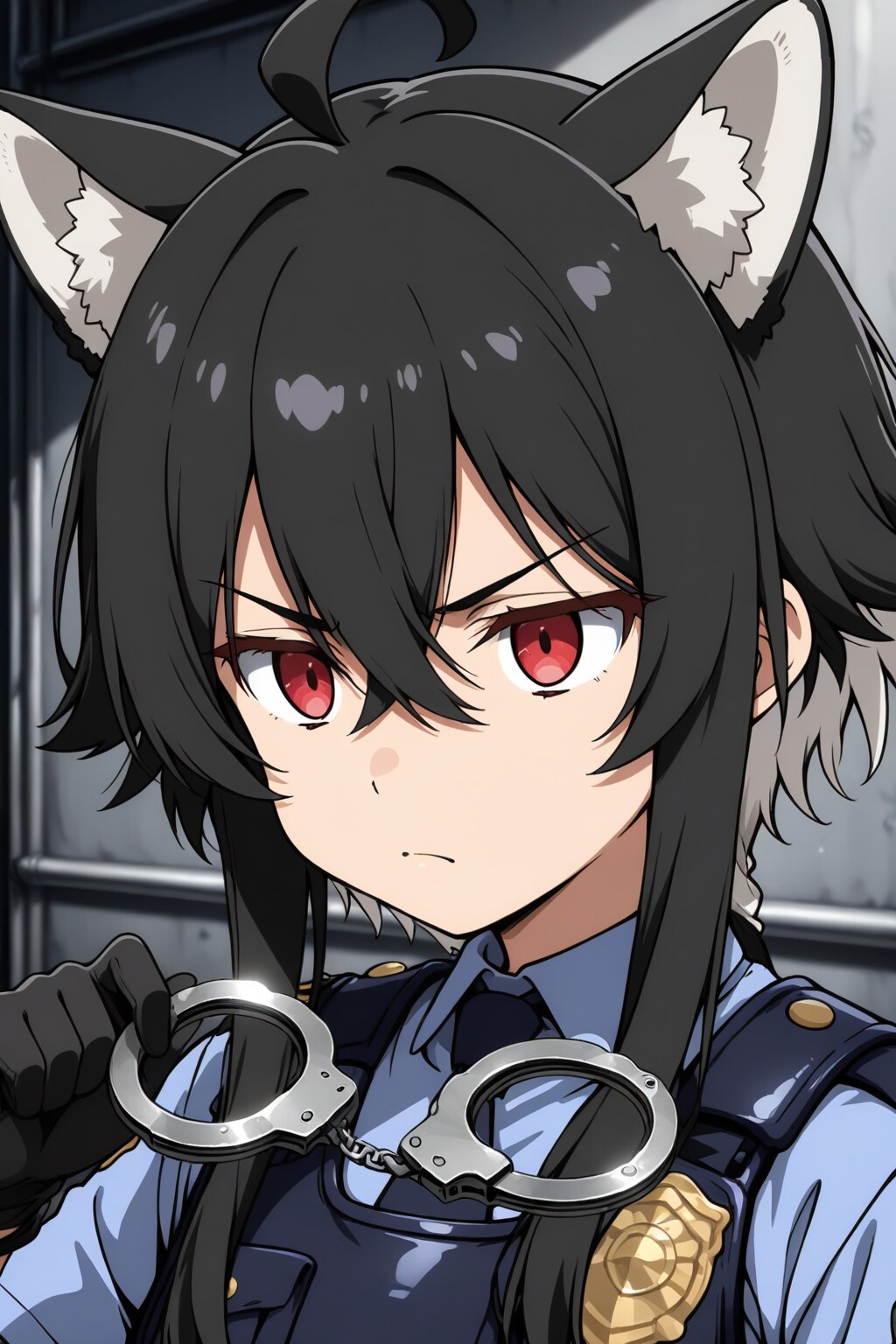 黒柴犬のお巡りさん