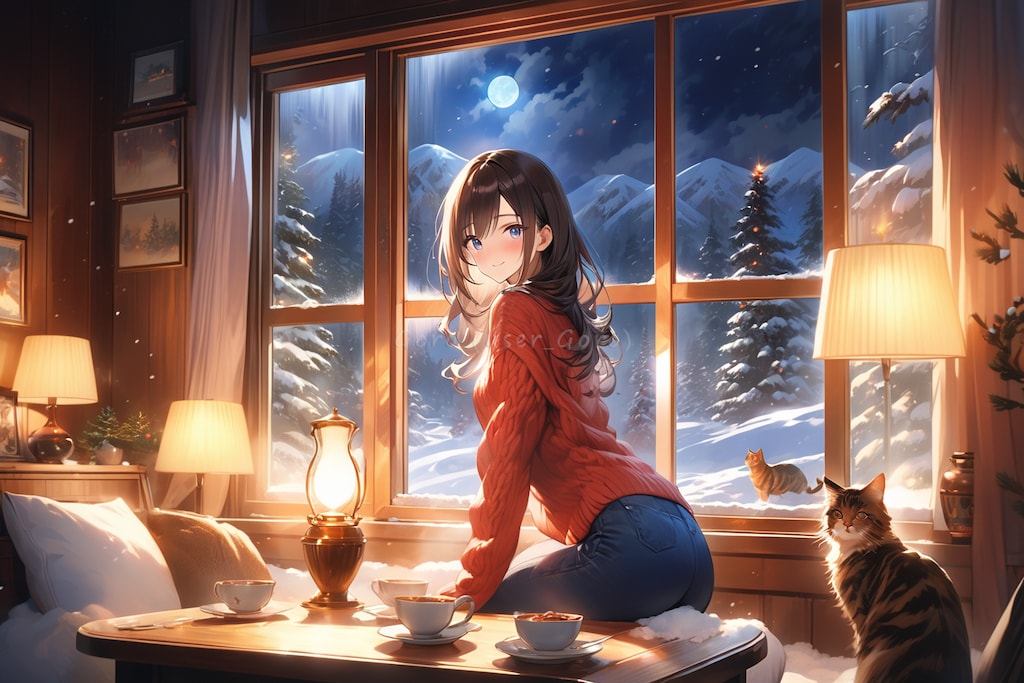 雪景色はぬくぬくしながら見ましょう