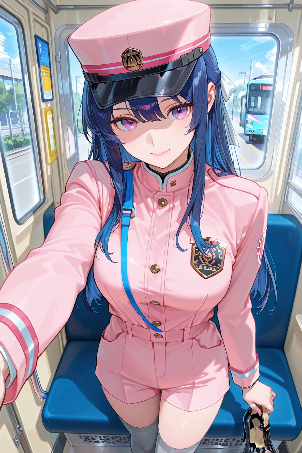 シックなピンク、シックバスガイドさん。 | の人気AIイラスト・グラビア