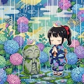 蝸牛地蔵と紫陽花 3枚目