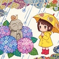 蝸牛地蔵と紫陽花 5枚目