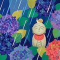 蝸牛地蔵と紫陽花 2枚目