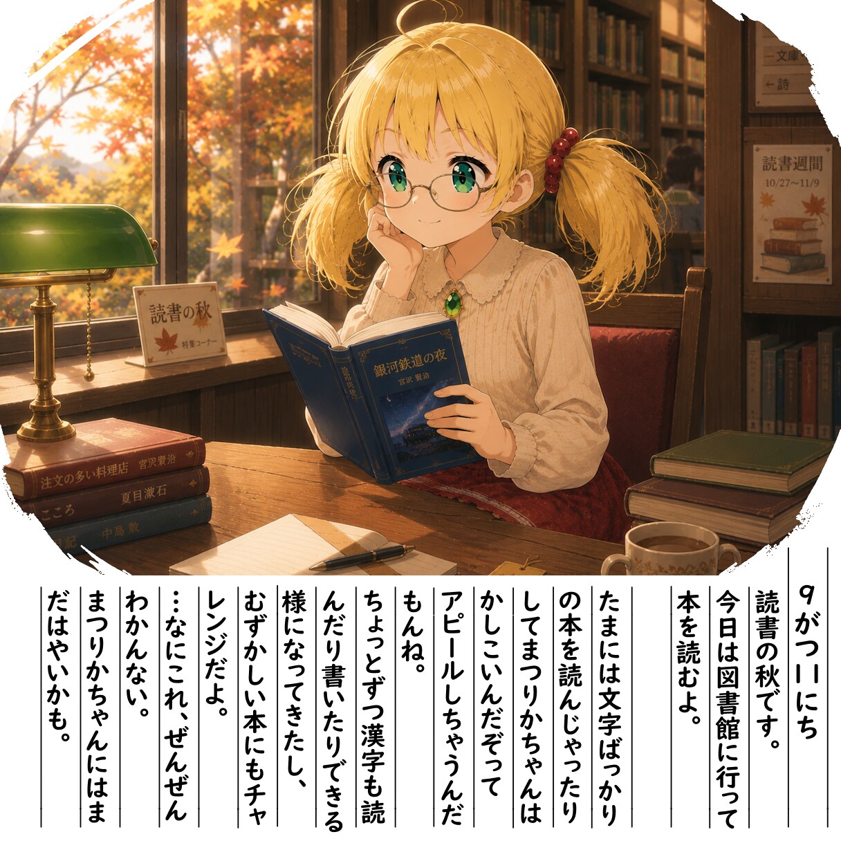 【絵日記】読書の秋だよ | の人気AIイラスト・グラビア