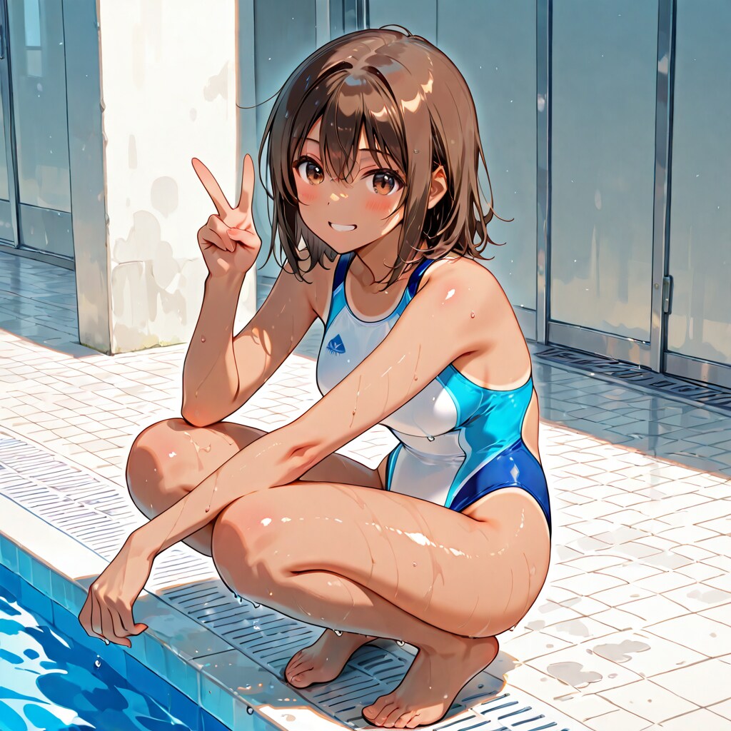 夏希ちゃんのしゃがみピース