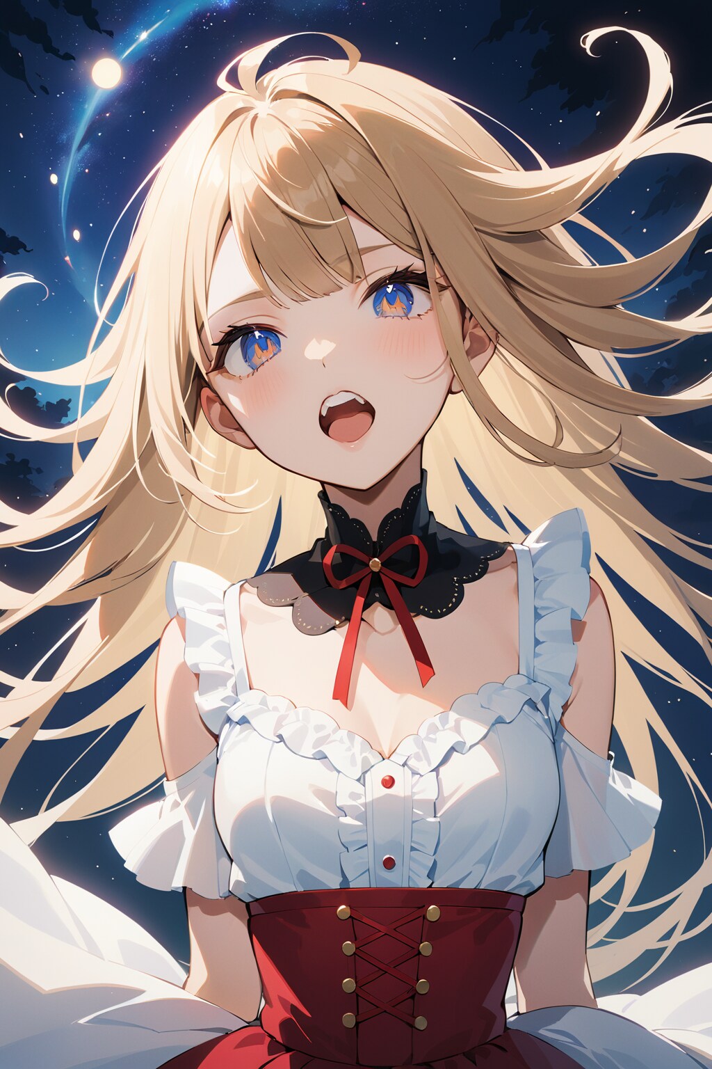 金髪ロングでブラウスの少女４ | の人気AIイラスト・グラビア