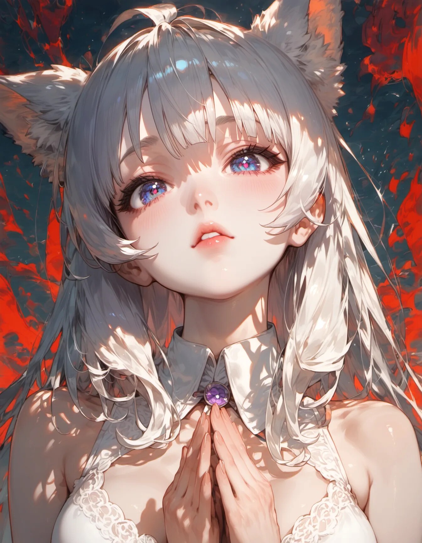 Prayer Beneath Crimson Shadows