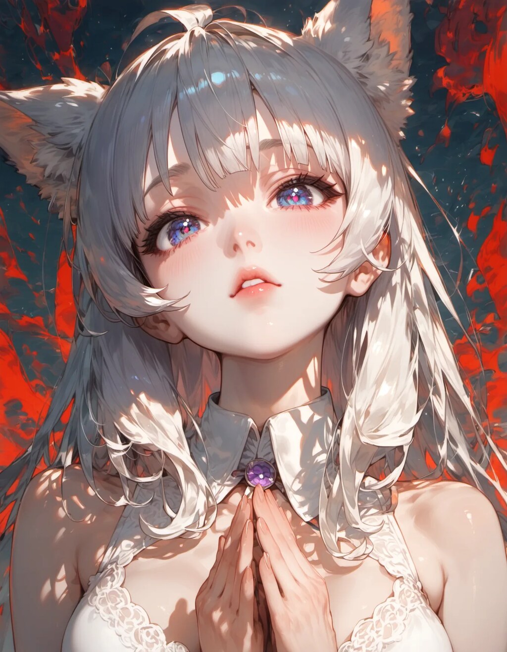 Prayer Beneath Crimson Shadows
