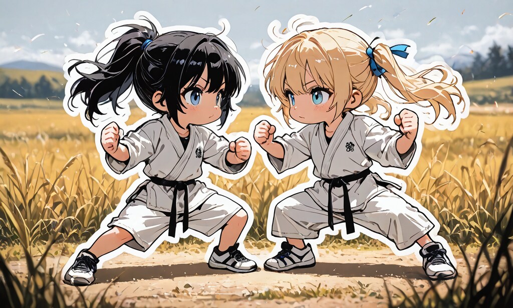 ライバル (ツインテ対ポニテ)