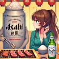 焼肉デートのビール缶と女の子 4枚目