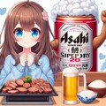 焼肉デートのビール缶と女の子 5枚目