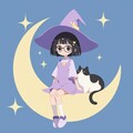 上弦の月と眼鏡っ娘と白黒猫、ときどき白猫と黒猫 4枚目