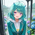 紫陽花と女の子たち 3枚目