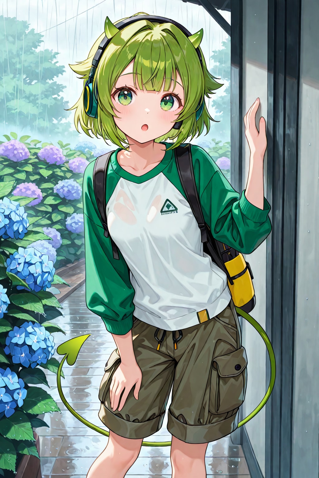 紫陽花と女の子たち