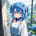 紫陽花と女の子たち 2枚目