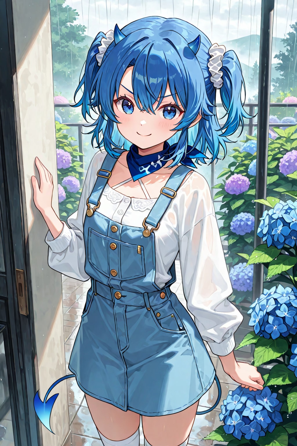 紫陽花と女の子たち