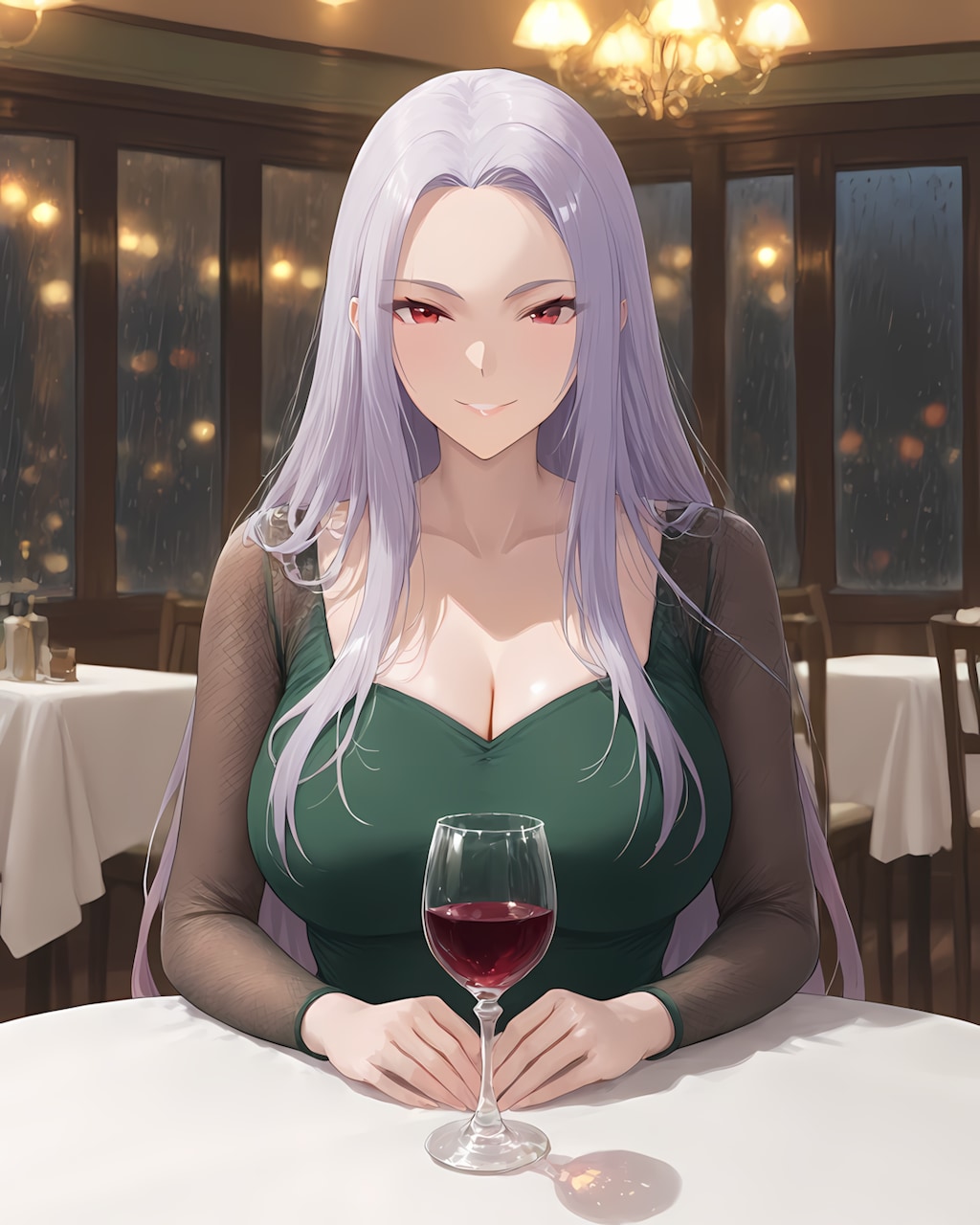 🍷花金フレンチディナー♡シースルードレスで大人の優雅な夜✨