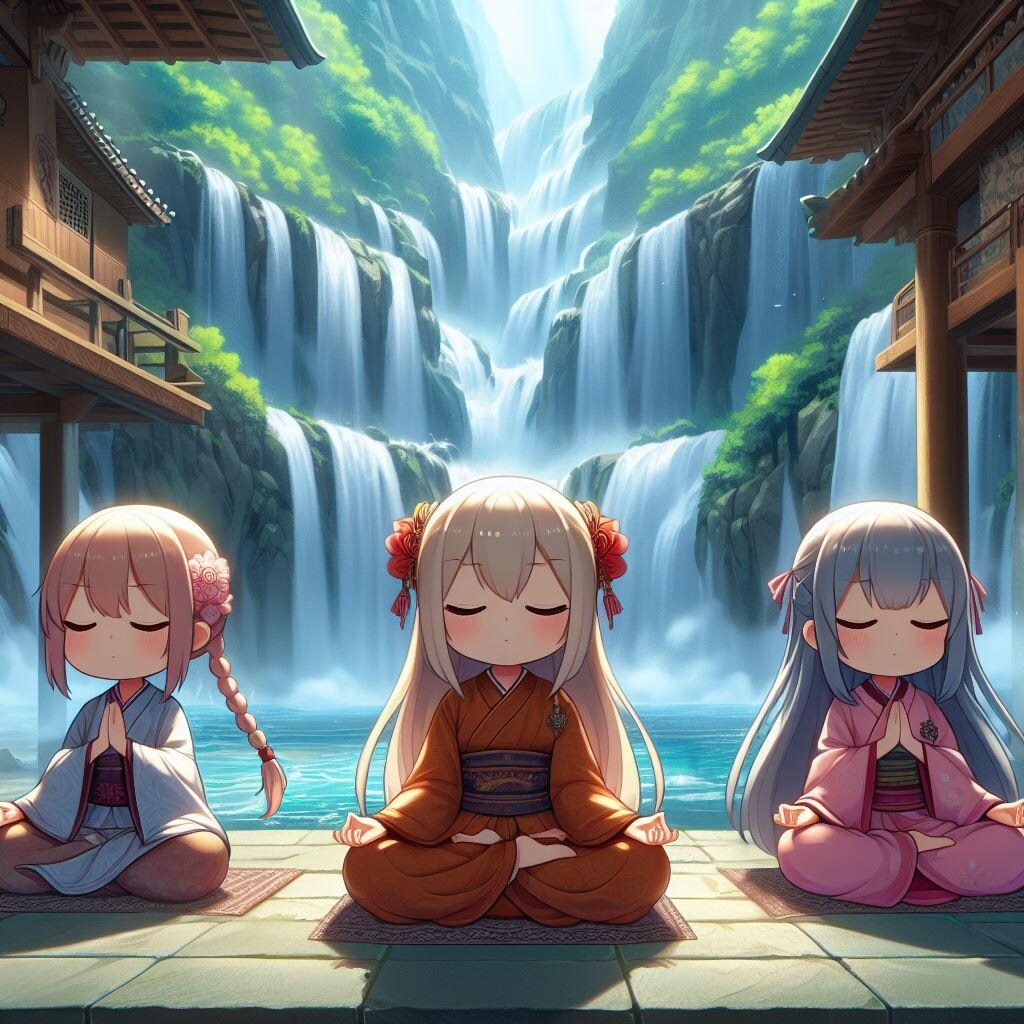 滝のある禅寺で瞑想体験