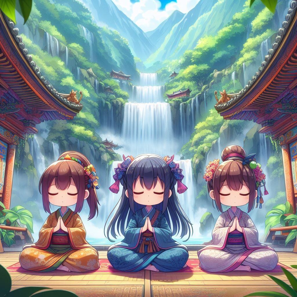 滝のある禅寺で瞑想体験