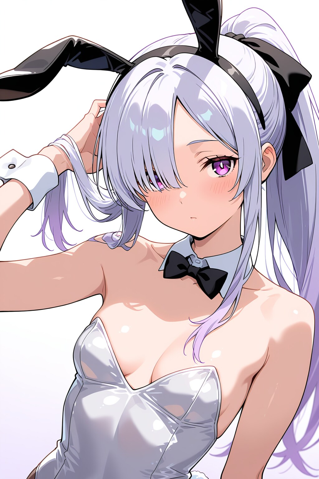 メカクレ薄紫髪ちゃん84『髪をかき上げる』