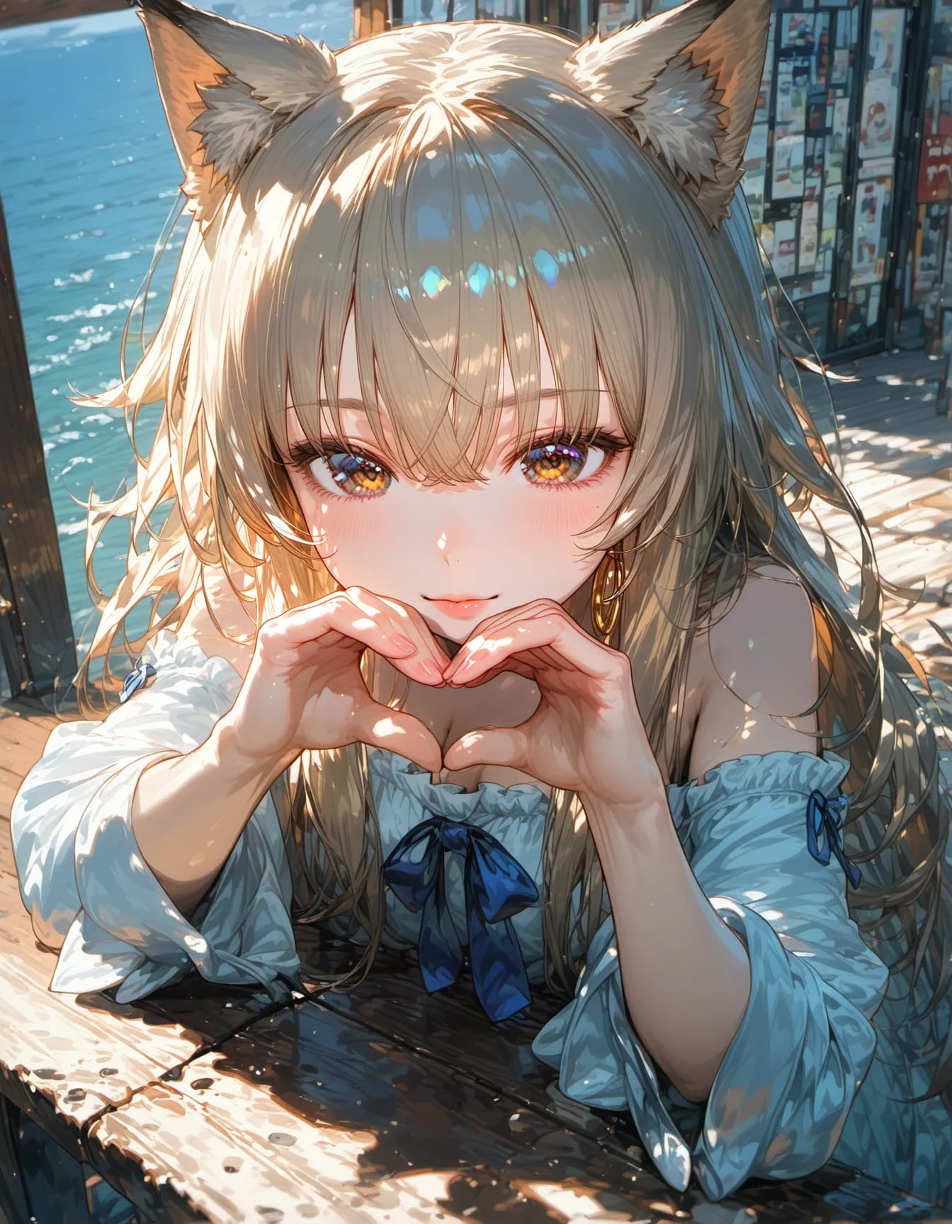 Heart Hand on the Water's Edge | の人気AIイラスト・グラビア