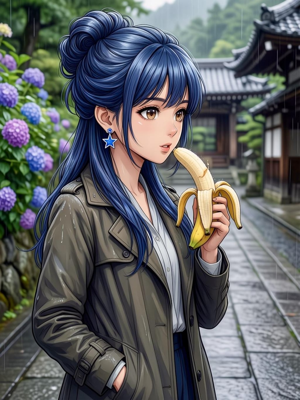 リンちゃん💙雨の紫陽花寺