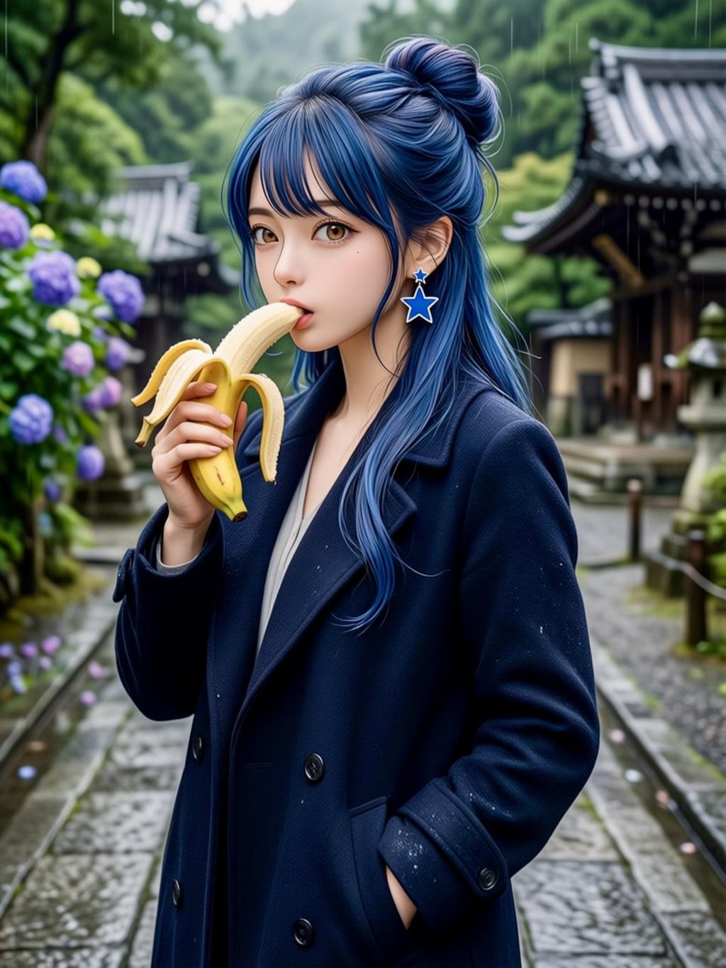 リンちゃん💙雨の紫陽花寺