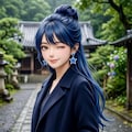 リンちゃん💙雨の紫陽花寺 4枚目