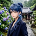 リンちゃん💙雨の紫陽花寺 3枚目