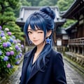 リンちゃん💙雨の紫陽花寺 7枚目