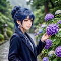 リンちゃん💙雨の紫陽花寺 10枚目