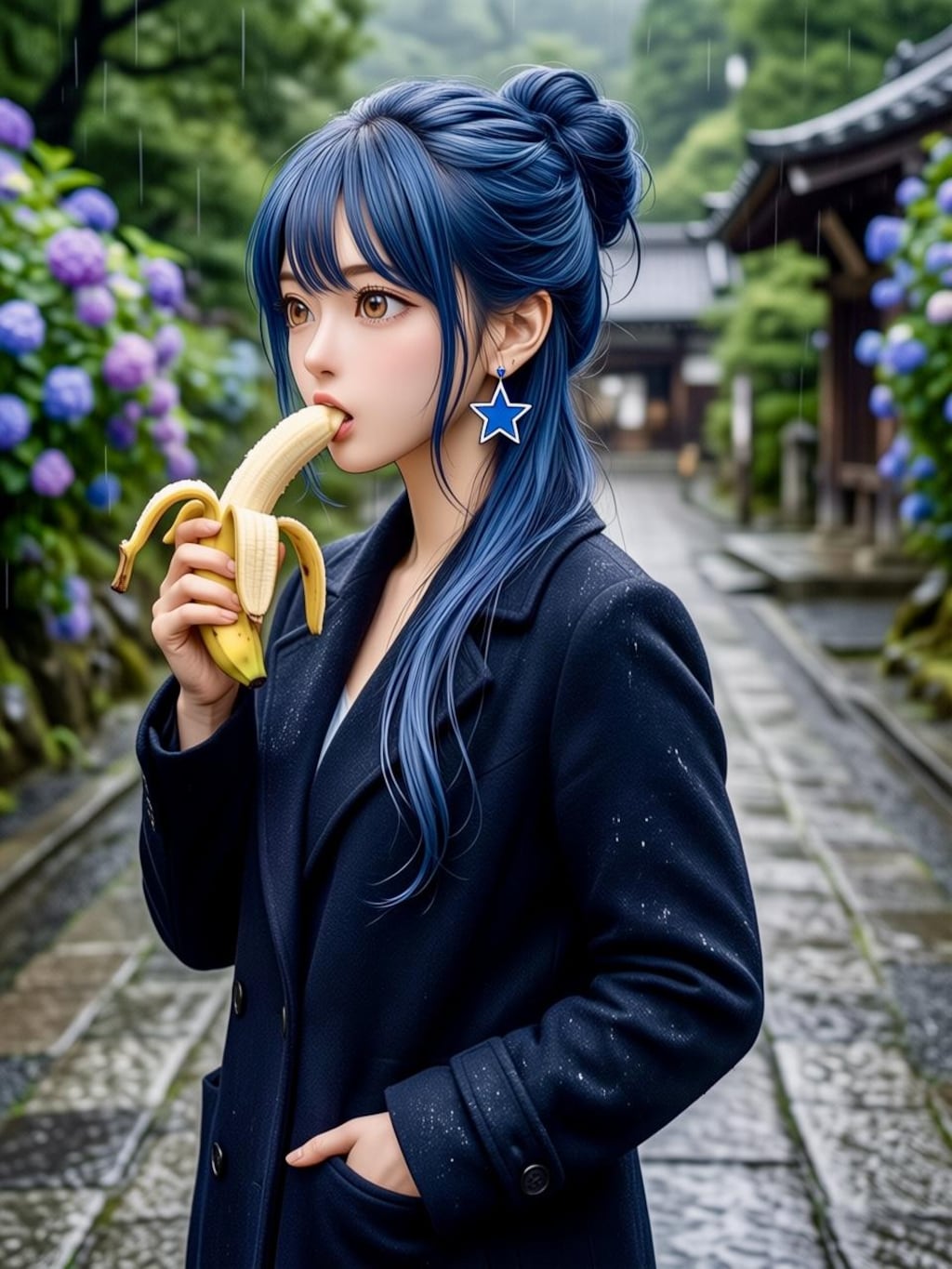 リンちゃん💙雨の紫陽花寺