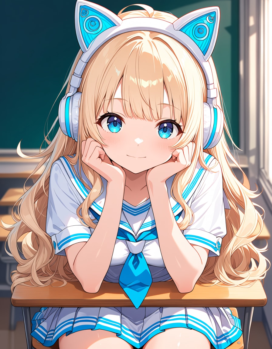 V4Bちゃんに猫耳ヘッドホンを付ける