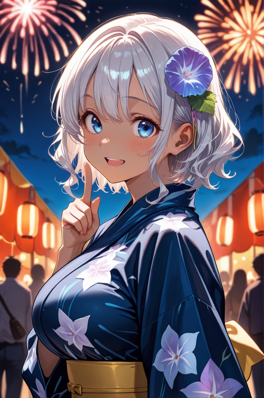 銀髪ちゃんとお祭り