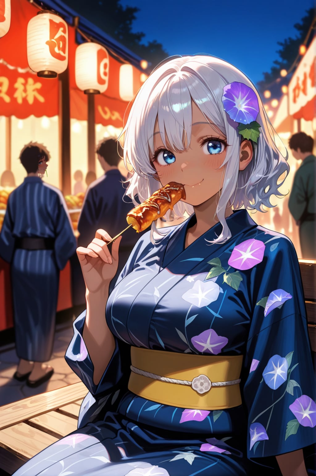 銀髪ちゃんとお祭り