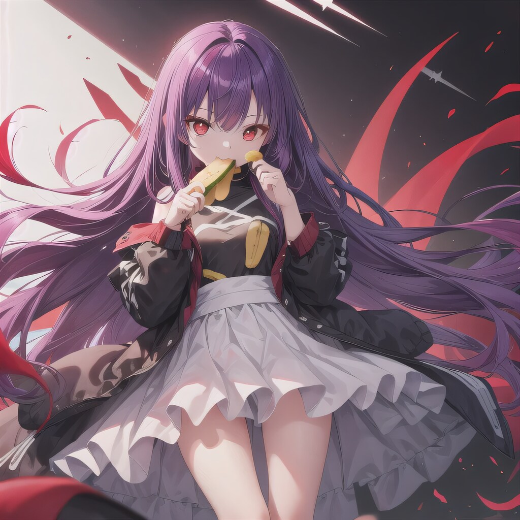 紫髪ロングでバナナの少女５