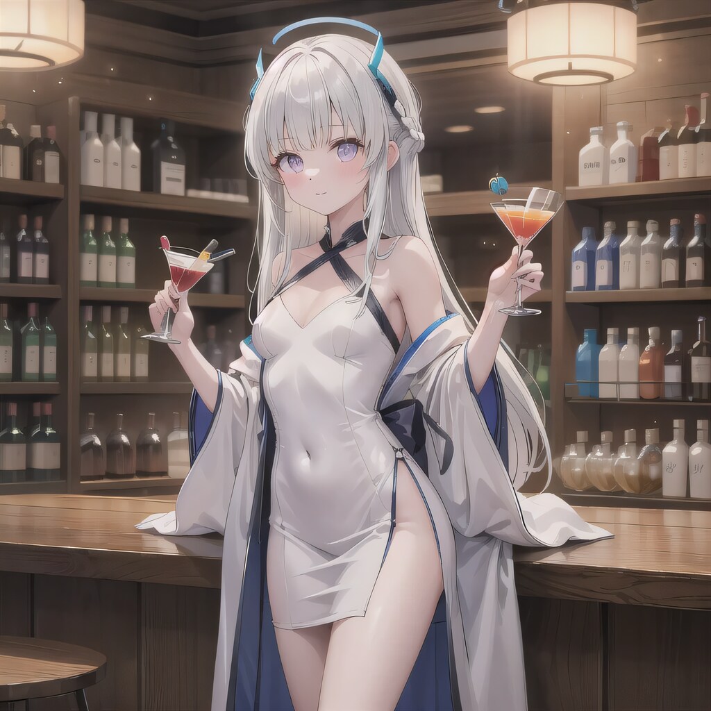 白髪ロングで酒場の少女５