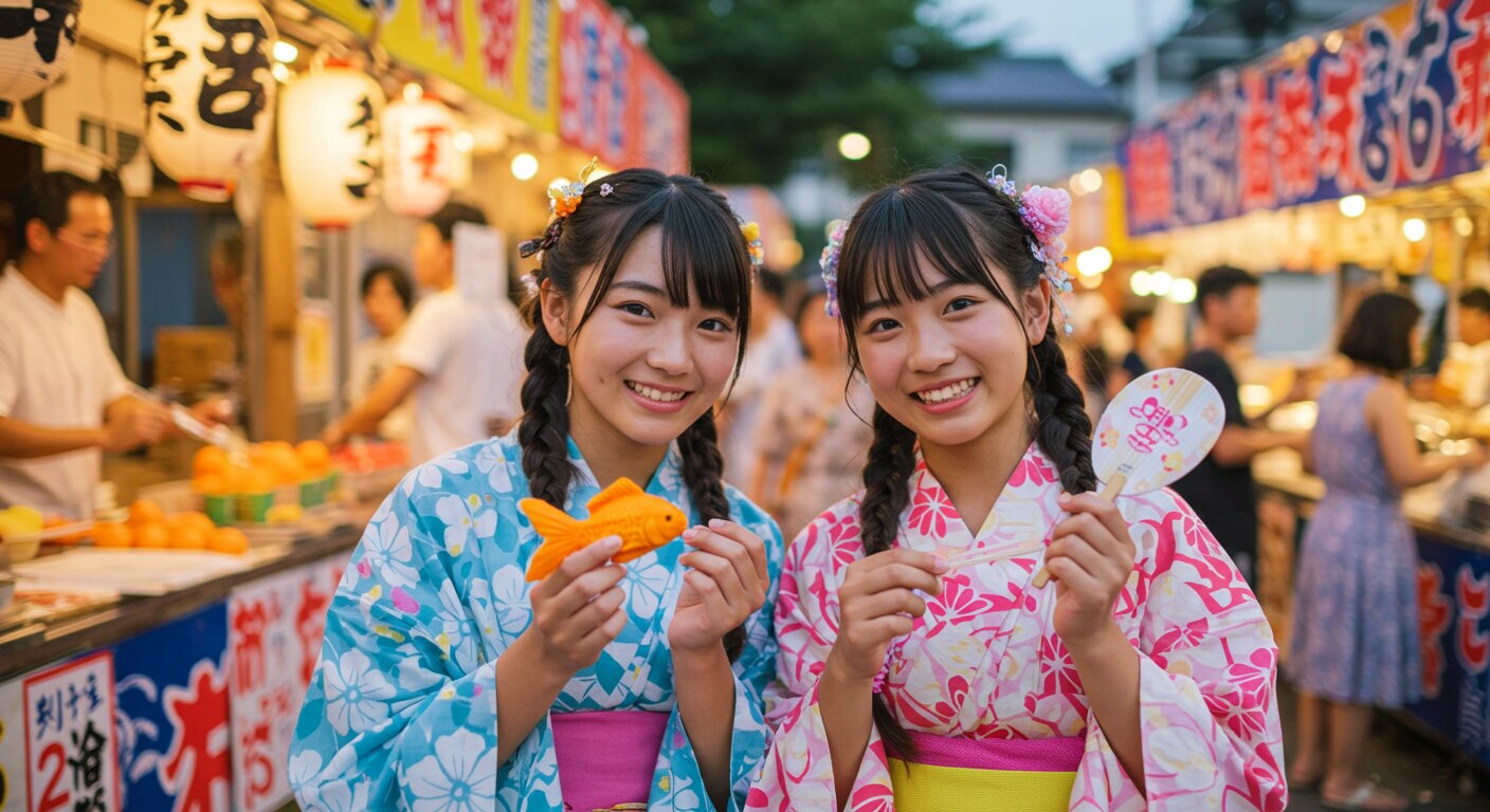 Girls enjoying the summer festival | の人気AIイラスト・グラビア