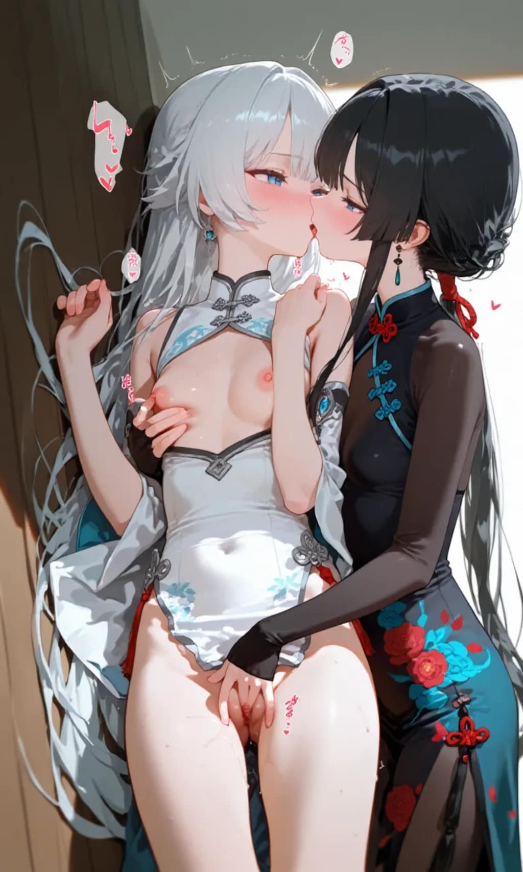 瑠璃(チャイナ)とリーシア(白い子)