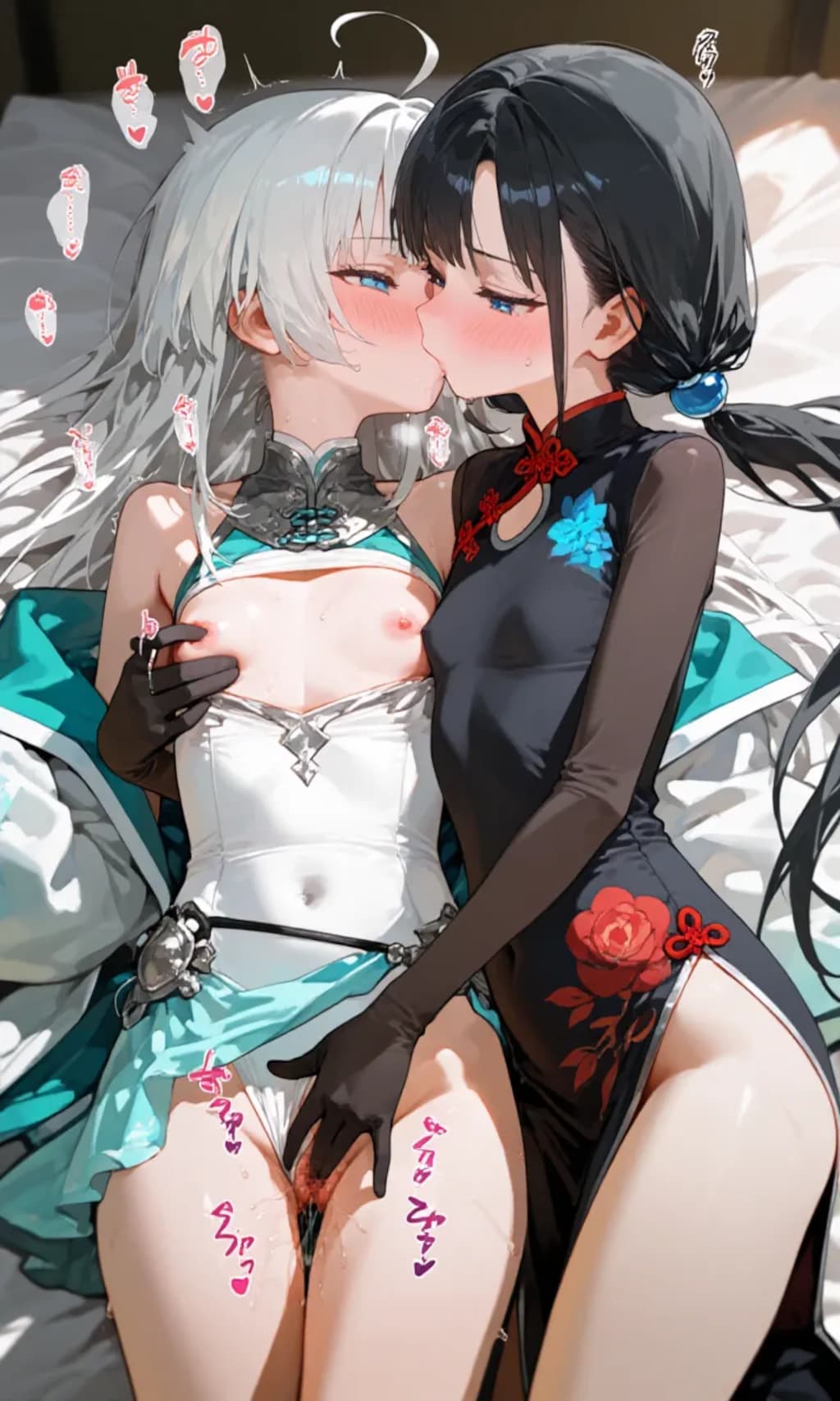 瑠璃(チャイナ)とリーシア(白い子)